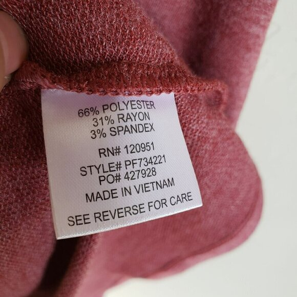 Pink Rose Cold Shoulder Long Sleeve Top Soft Knit Keyhole Back Women's Large NEW - Picture 9 of 10